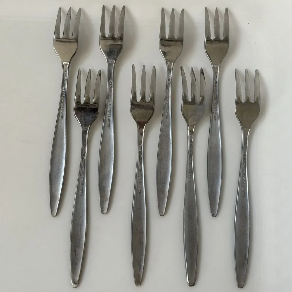 8pc AMC Venice Cocktail/Seafood Fork 5 3/8” Stainless Japan Satin